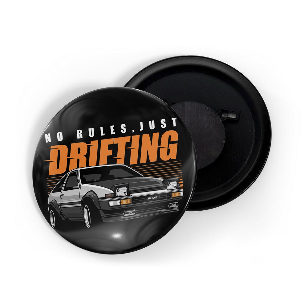 dhcrafts Fridge Magnet Black Classic legend Vitnage Car Automobile D14 Glossy Finish Design Pack of 1 (58mm)